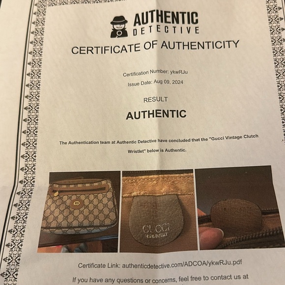 Gucci vintage clutch wristlet GUC! .comes with COA!! - Picture 10 of 11